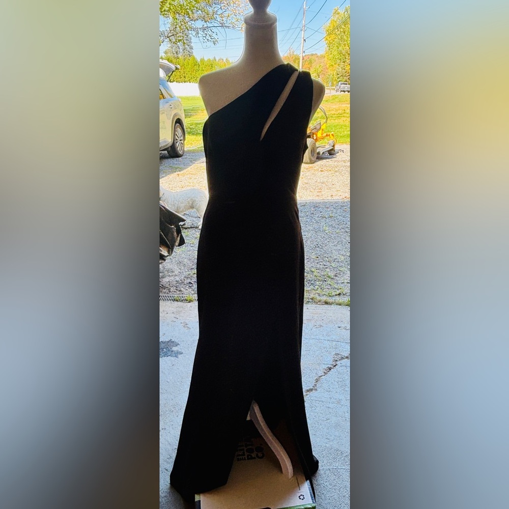 Lulu's Chic Black One-Shoulder Gown